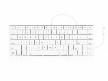 iPadに直結できる、Lightning接続の真っ白なキーボード「Macally Lightning Keyboard」来月発売