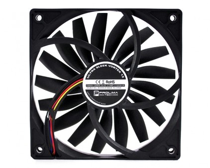 厚さ15mmのスリム120mm口径ファン、PROLIMA TECH「Ultra Sleek Vortex 12」