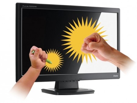 硬度5H、厚さ2mmの硬化ガラス保護パネル搭載21.5インチフルHD液晶、iiyama「ProLite P2252HS」