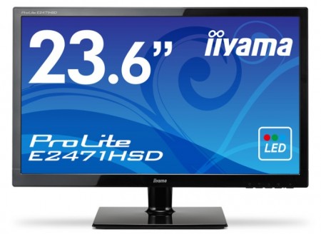 ホワイトLEDバックライト採用の23.6インチワイド液晶、iiyama「ProLite E2471HSD」