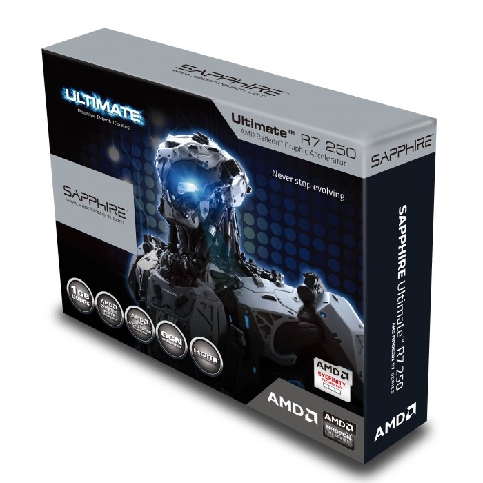 SAPPHIRE、Radeon R7 250搭載ファンレスグラフィックスカード「R7 250