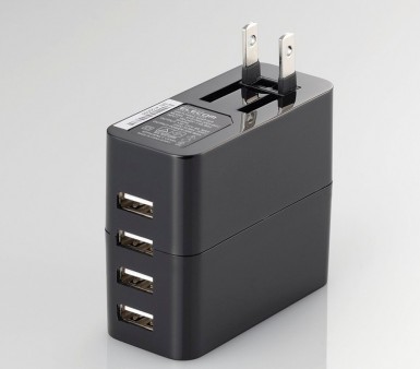 4台同時急速充電可能なポータブル充電器、エレコム「MPA-AC4U02」シリーズ