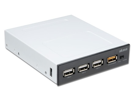 2.4A高速充電ポートを備えるUSB2.0×4対応3.5インチ内蔵フロントI/O、アイネックス「AK-ICR-23」