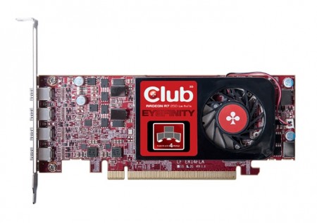4画面出力対応のロープロRadeon R7 250、Club3D「Radeon R7 250 Eyefinity 4」