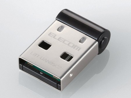 27プロファイル対応のBluetooth 4.0+EDR/LE小型USBアダプタ、エレコム「USB-BT40LE」