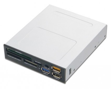 USB3.0カードリーダーとUSBポートを集約した3.5インチフロントI/O、アイネックス「PF-102CR3」