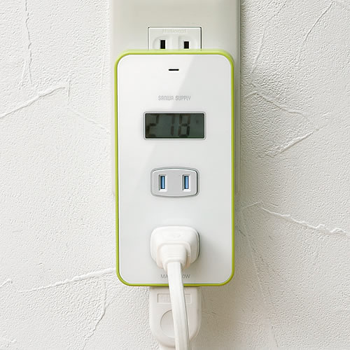 サンワサプライ、消費電力・電気料金を自動で表示するワットモニター付きタップ発売