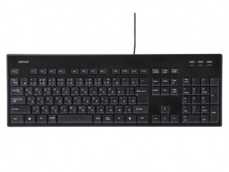 汚れてもジャブっと洗える水洗い対応キーボード、バッファロー「BSKBU12BK」