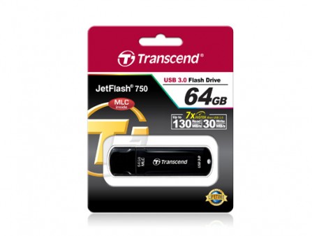 トランセンド、最大転送130MB/sec、MLC NAND採用のUSB3.0フラッシュメモリ「JetFlash 750」発売