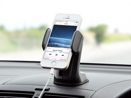 片手でラクに着脱できるスマートフォン向け車載ホルダがサンワダイレクトから