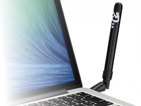 強力アンテナで安定した通信を実現する802.11n対応無線LAN子機、プラネックス「刀2.4」