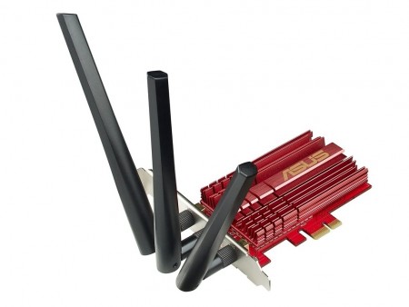最大1,300Mbpsの802.11ac対応PCIe（x1）無線LAN拡張カード、ASUS「PCE-AC68」