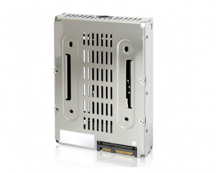 ICYDOCK、2.5インチSSDを3.5インチSASドライブに変換するステンレス製アダプタ「MB382IP-3B」