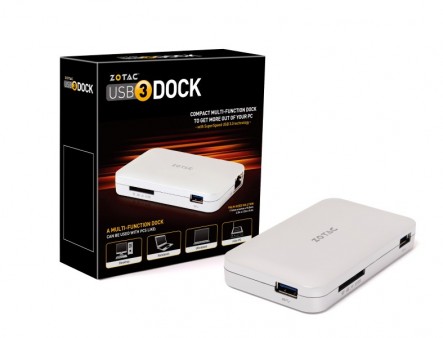 ZOTAC、UltrabookやMacBook Airに最適なコンパクトUSB3.0ドック「ZOTAC USB3Dock」