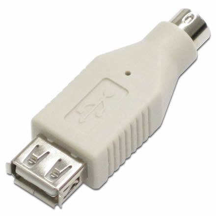 USB&PS/2コンボマウスをPS/2ポートに接続できるアダプタ、アイネックス「ADV-106B」