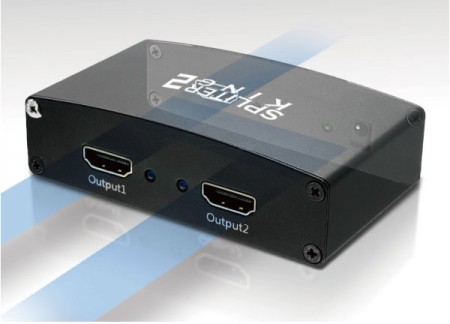HDMI信号を2台のHDMI機器に分岐できるHDMI分配器、エアリア「SPLITTER KING2」