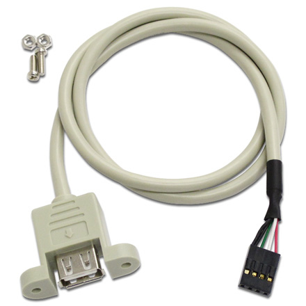 アイネックス、マザーボードのUSBヘッダを延長するPCケース用USBケーブル「USB-001C」