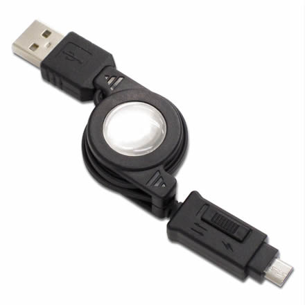 充電専用に切り替えできる、巻き取り式USB充電/通信スイッチ付ケーブルがアイネックスから