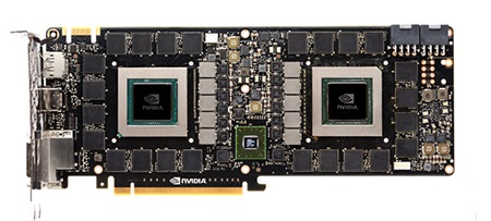 GeForce GTX TITAN Zは、1枚の基板上にGK110コアを2基搭載