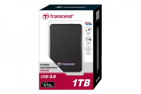 トランセンド、最大容量1TBのUSB3.0対応ポータブルSSD「ESD400」シリーズ近日発売
