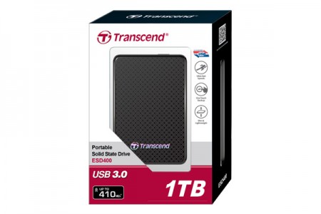 最大容量1TB、読込410MB/sのUSB3.0対応ポータブルSSD、Transcend「ESD400」シリーズ