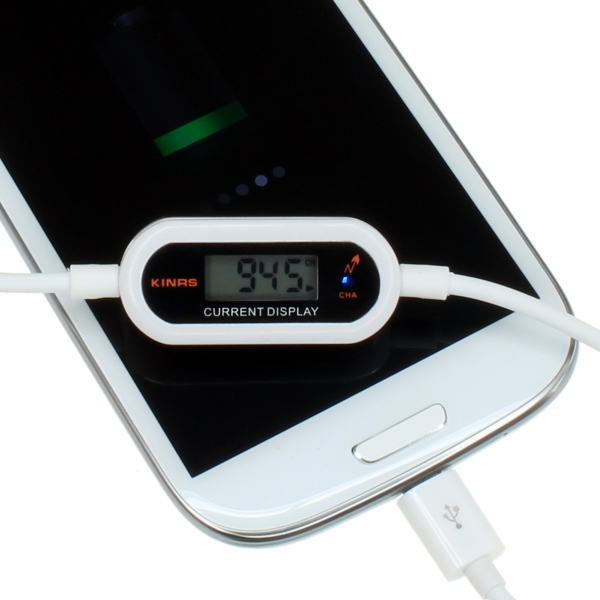 充電中の電流をリアルタイムに確認できるディスプレイ付きmicroUSBケーブルが上海問屋から