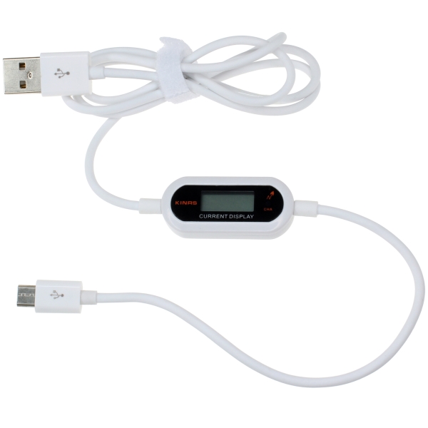 充電中の電流をリアルタイムに確認できるディスプレイ付きmicroUSBケーブルが上海問屋から