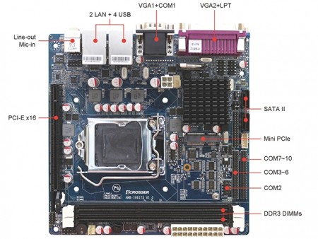 レガシーインターフェイス充実のMini-ITXマザーボード、Acrosser「AMB-IH61T3」