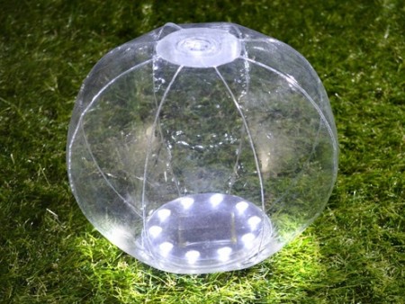 ビーチボールのように膨らませて使える防水ソーラーランタン、グリーンハウス「GH-LED10SLA」シリーズ