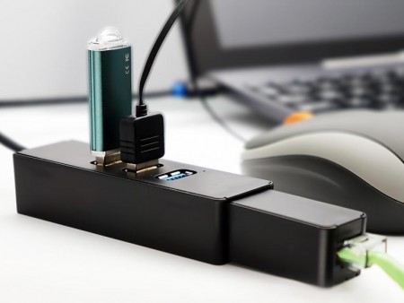 エアリア、着脱式ギガビットLANドングル付属のUSB3.0ハブ「技ありIPPON 大将」など2種