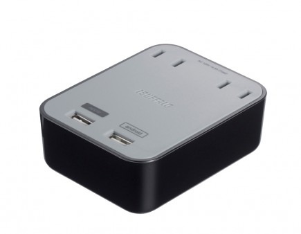 バッファロー、USB×2、コンセント×2を同時使用できるUSB充電器「BSMPBAC06」シリーズ
