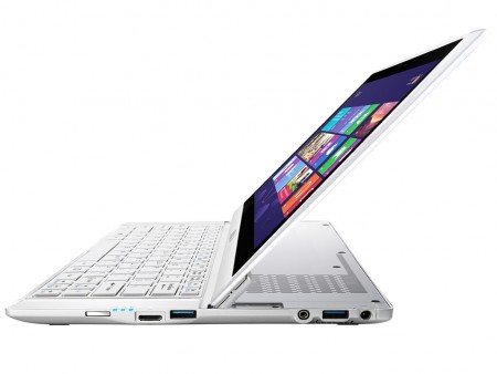 キーボード部がスライド収納できる、コンバーチブルスタイルノート MSI「S20」
