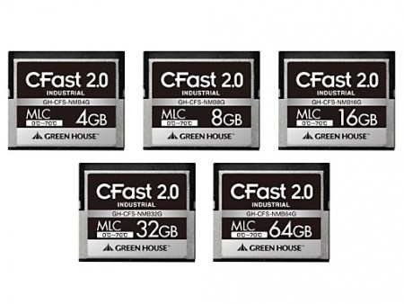 最大転送300MB/secオーバーのCFast2.0カード、グリーンハウス「GH-CFS-NMB」シリーズ