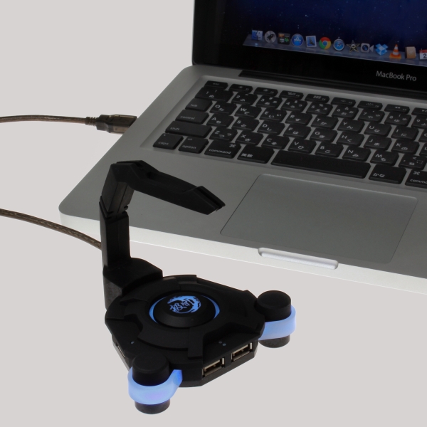 上海問屋、マウスケーブルを空中に保つUSBハブ付きケーブルマウント