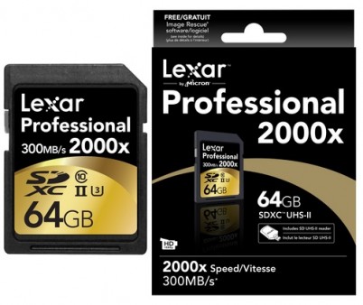 世界最速、転送速度300MB/secのSDHC/XCカード「Professional 2000x」がLexarから