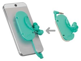 JVCケンウッド、スマホに張り付く“ぴたスマ”ホルダー付属の密閉型イヤホン「HA-FX19」シリーズ