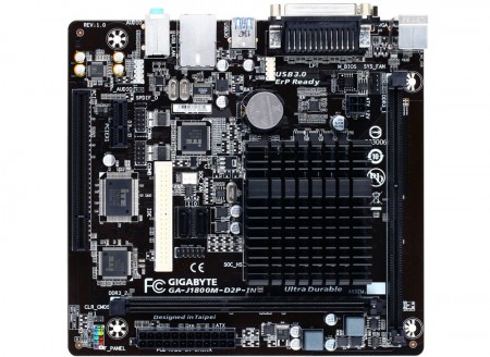 IDEポート搭載のファンレスBay Trail-Dマザーボード、GIGABYTE「GA-J1800M-D2P-IN」