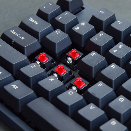サイズ、KEYCRAFTブランドの青軸・赤軸採用ゲーミングキーボード3種
