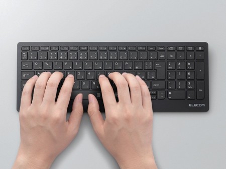 ビジネスからゲームまで。1,000万回耐久キー採用の薄型Bluetoothキーボード、エレコム「TK-FBP072BK」