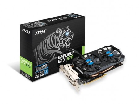 風量20％増の「ARMORファン」採用GeForce GTX 970、MSI「GTX 970 4GD5T」