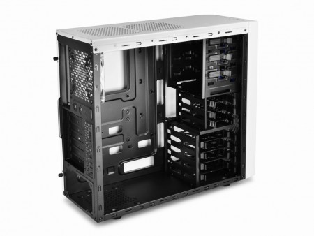黒と白のコントラストが印象的なエントリーミドルタワー、Deepcool「TESSERACT WH SW」