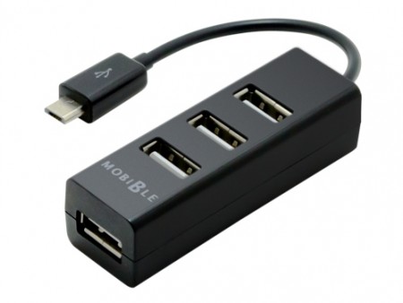 ミヨシ、スマホ・タブレットでPC機器が使えるmicroUSB対応USBハブ「SAD-HH01/BK」など2種