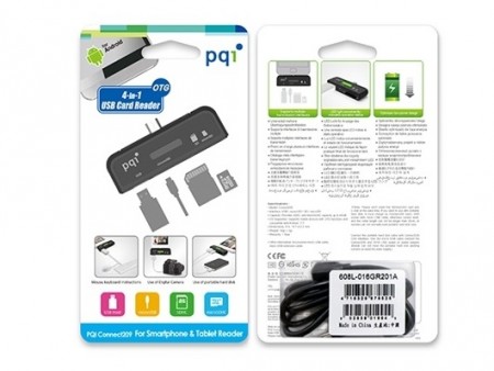 Android端末に便利な4-in-1マルチカードリーダー、PQI「Connect 209」