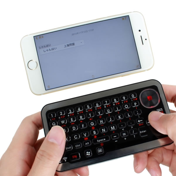 指先で軽くなでるタッチマウス搭載 Iphone対応のbluetoothコンパクトキーボードが上海問屋から エルミタージュ秋葉原