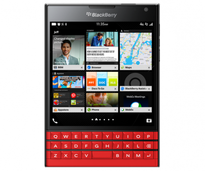 正方形ディスプレイ＆物理QWERTYキーの「BlackBerry Passport」に新色。レッドとホワイトが今週登場