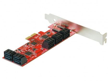 玄人志向、SATA3.0を10ポート増設可能なPCIe拡張カード「SATA3I10-PCIe」