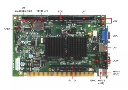 ISAスロットに装着できるファンレスボードPC、Acrosser「AR-B8172」