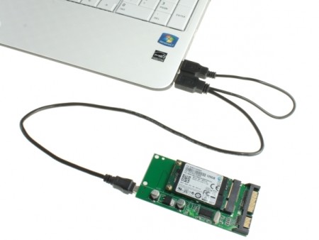 1台2役、mSATA SSDをSATA/USBに変換できるアダプタ「DN-11696」が上海