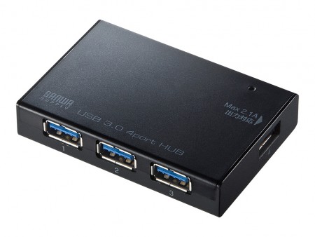 サンワサプライ、タブレットやスマホが充電できるVIA「VL812」搭載のUSB3.0対応4ポートハブ