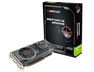 オリジナル2連ファンクーラー搭載GeForce GTX 750 Ti、BIOSTAR「GTX 750 Ti GAMING/OC」